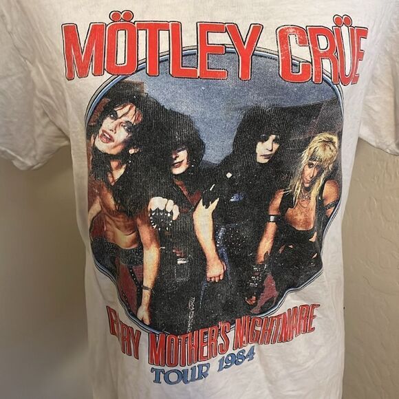 Motley Crue Every Mother’s Nightmare Tour White Graphic Shirt - Picture 4 of 10